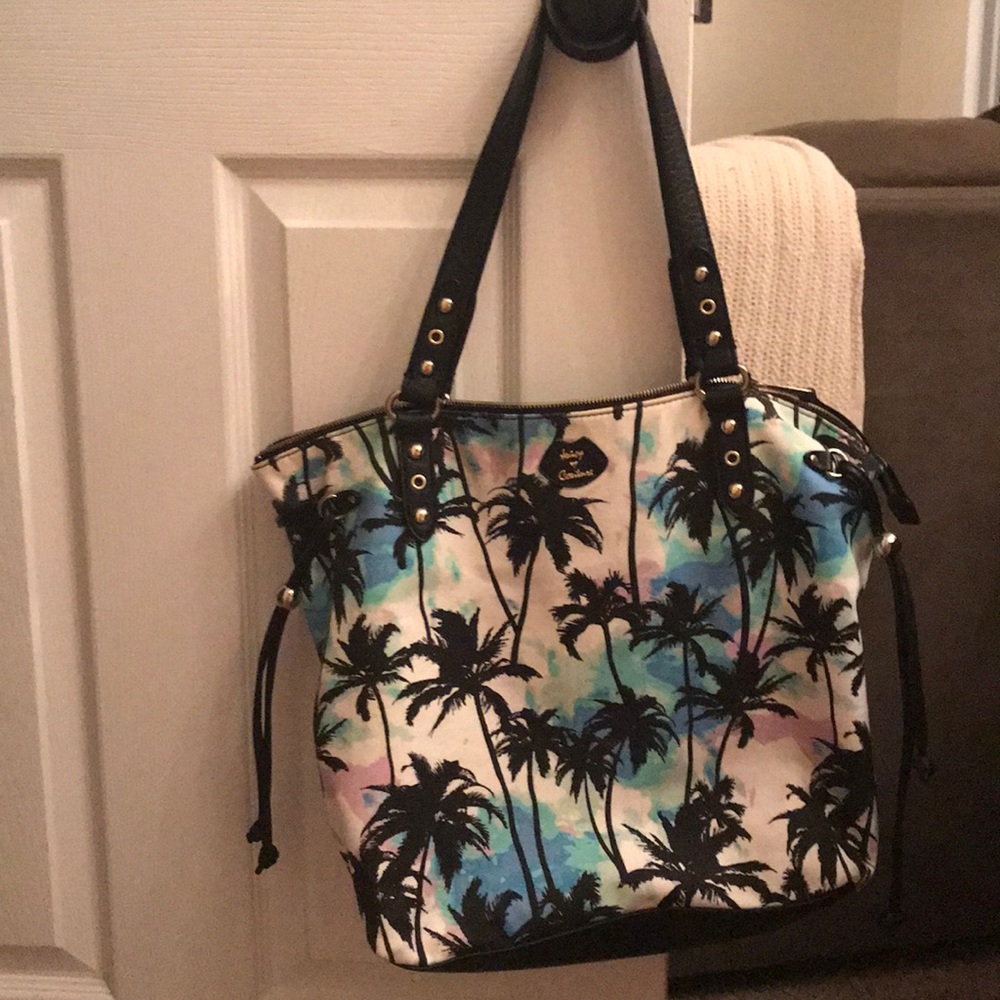 Juicy Couture palm tree watercolor print bag!